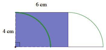 8 in 2 Which person solved the problem correctly? Explain your reasoning. 2. The following region is bounded by the arcs of two quarter circles, each with a radius of 4 cm, and by line segments 6 cm in length.