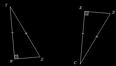 If the triangles are identical, give the triangle conditions that explain why, and write a triangle correspondence that matches the sides and angles.