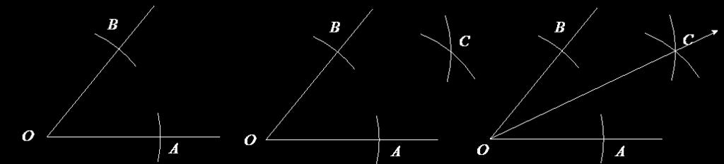 Lesson 15 Exercises 1 4 1. Mary puts the center of her compass at the vertex OO of the angle and locates points AA and BB on the sides of the angle.