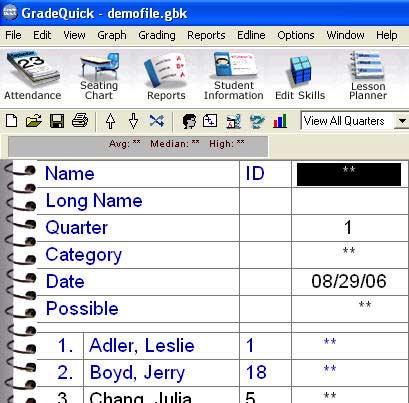 Entering Test/Assignment Information Keeping track of student grades is the traditional use of a gradebook. Here we will guide you through entering your first test.