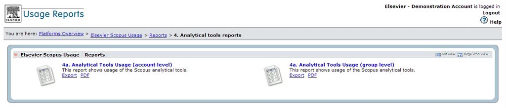 Analytical tools reports Reports in this folder contain information on the use of the Scopus analytical tools.