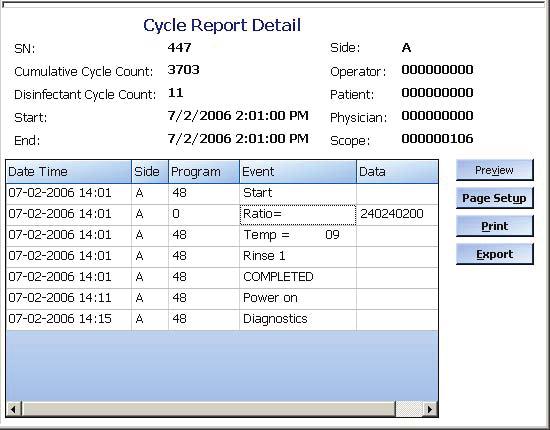 Analyzing a Specific Cycle Report Use the CYCLE REPORT DETAIL area to analyze a specific cycle report. To Resize a column area. Sort the detail by column information in ascending order.
