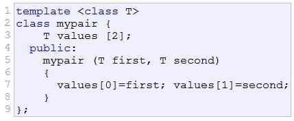 24 Classes templates parameterized class can be