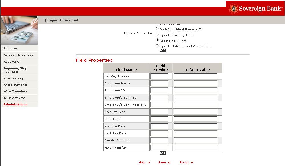 6. Enter the Field Properties of each Field Name in the Field Number column. 7.