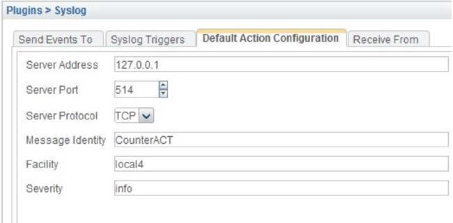 7. On the Default Action Configuration tab, configure similar settings, as follows: 8.