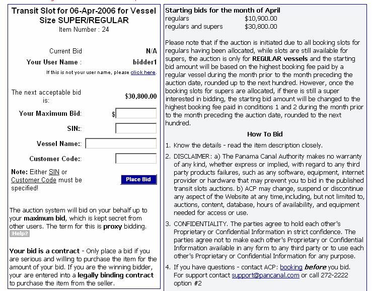 Placing a Bid When user views an auction, there is a box toward the bottom of the detail page that contains information on bidding.