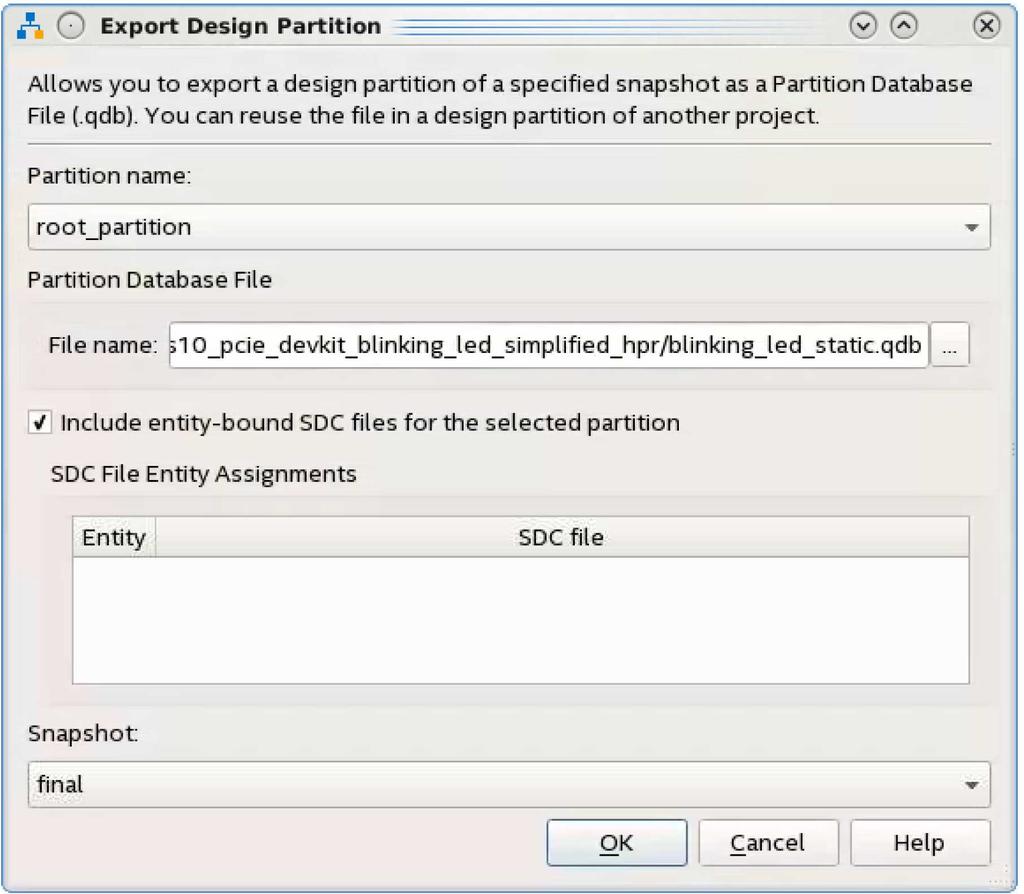 Step 7: Compiling the Base Revision and Exporting the Static Region To compile the base revision and export the static region: 1. To compile the base revision, click Processing Start Compilation.