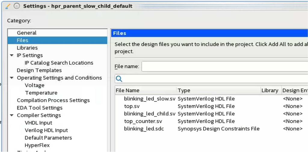 Table 5. Generated Bitstream Files Name Type Description blinking_led.