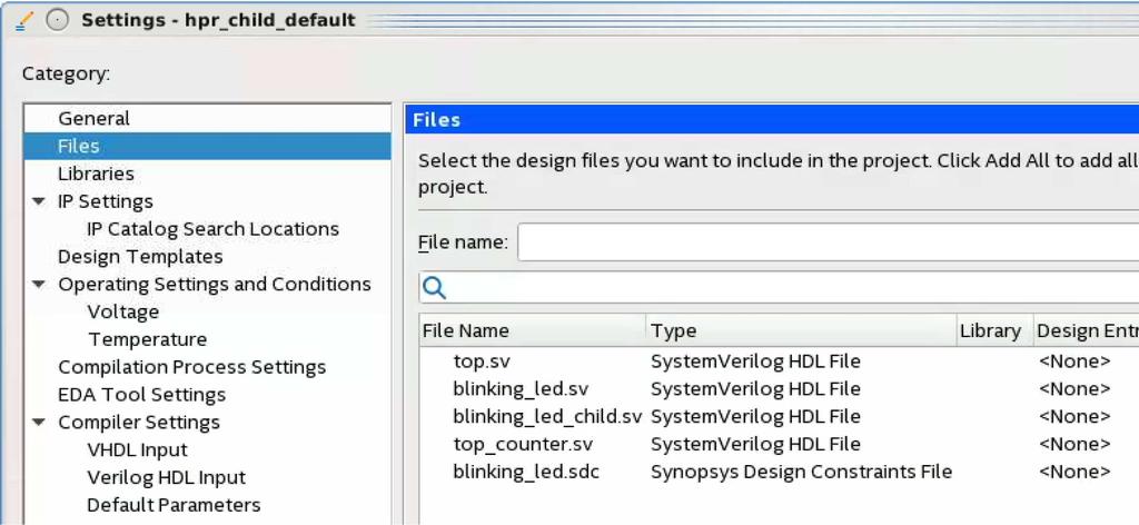 1. To set the current revision, click Project Revisions, select hpr_child_default as the Revision name, and then click Set Current. 2.
