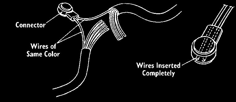 3. Take the same colored wire from the other cable and place it into the other hole at the end of the splice connector. Make sure you push the wire all the way in.
