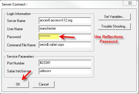 Insert your Reflections Password in the Password