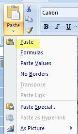 Select the next tab & paste the data into it.
