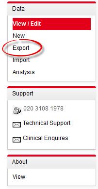 3.4 Exporting your data The MINAP web application enables you to extract data from the system for local analysis using a number of analysis tools e.g. SPSS, Excel etc.