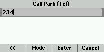 Call Park Parks call at extension for extended period of