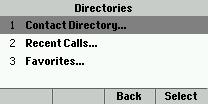 Directories: Missed, Placed, received & Speed Dial Calls Selecting the Directories icon from your home screen will allow you to view