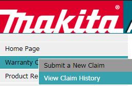 Viewing Claim History 1) Go to https://webapps.makita.