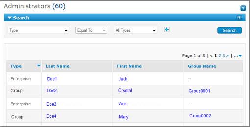 Find and View Administrators View the Administrators List Page Search and Browse for Administrators Find Your Group Administrator AT&T IP Flexible Reach has two types of administrators: Enterprise