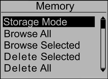 4.2.4 Test Mode Change the mode of operation between the four modes. Press ZERO or MODE keys to select. Press LOG to cancel or MENU to confirm and exit.