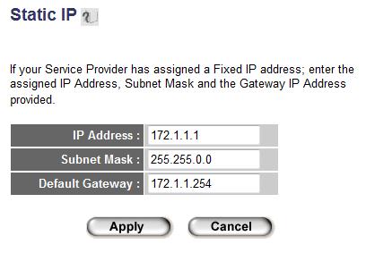 3 2 2 Static IP Some ISP will give you a fixed IP address, and ask you to use this IP address to establish Internet connection.