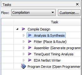 To functionally compile your design, double click the Analysis & Synthesis in the Compilation window shown here. 2.