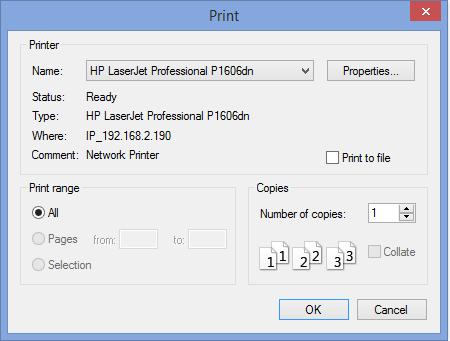 Select the appropriate printer BatteryStore will use to print test reports and click OK. Click the DOWN ARROW in the Print Mode field and select the printing mode.