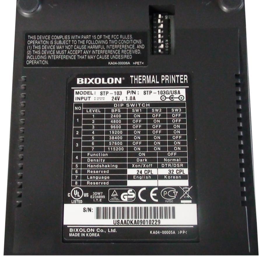Receipt Printer Installation The Bixolon STP-103 G thermal printer requires the following installation steps. 1. Connect DB9 Male-to-male Adapter into the C5100 serial port (back of device). 2.