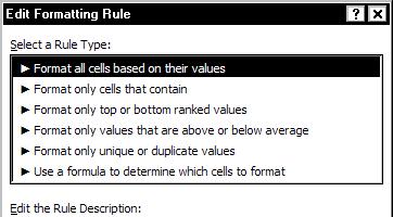 Editing Rules You can edit preformatted and original rules. Rules are only editable if they have been applied in a worksheet. 1.