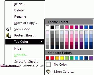 Changing Worksheet Tab Colors Coloring worksheet tabs can make specific worksheets easier to locate