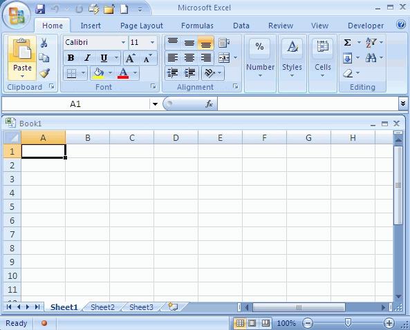 3. Under New Blank, double click BLANK WORKBOOK A new workbook appears. Entering Text Excel allows you to enter text into cells. 1. Select the cell where you want to enter text 2.