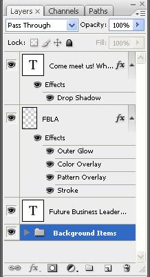 You should see them in the folder, which you can open/collapse by clicking the drop down arrow: NOTE: Undo is strange in Photoshop Command+Alt+Z or you can use the History palette to back up.