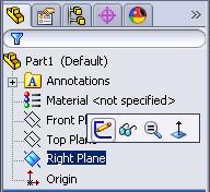 Click Top Plane in the Feature Manager and click Sketch from the Content