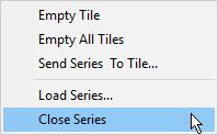 Close a series 1. To close the active series select the menu command "File Close" 2. To close all the series select the menu command "File Close All" 3.
