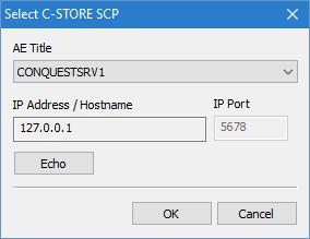 Send files/series to a PACS server (C-STORE service) Use the menu command "File Send Send To C-STORE SCP" to send the active DICOM file or DICOM series to a C-STORE SCP server.