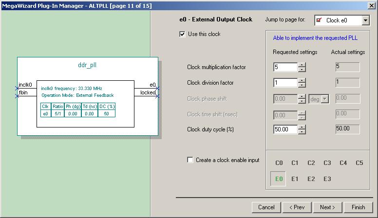 Design Example 1: Differential Clock altpll Megafunction User Guide Figure 16. The altpll Megafunction in the MegaWizard Plug-In Manager 20. On page 12, repeat steps 15 through 19 for the e1 signal.