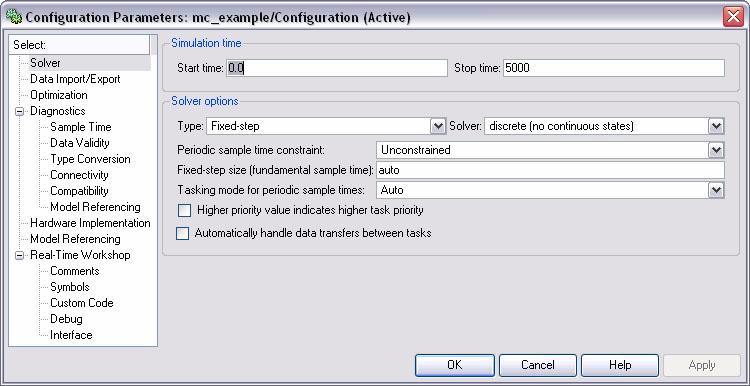MegaCore Function Walkthrough Figure 4 11. Configuration Parameters: mc_example/configuration Dialog Box 4. In the simulink model, choose Start (Simulation menu).