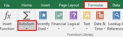 Click on the Formulas tab and within the Function Library group click