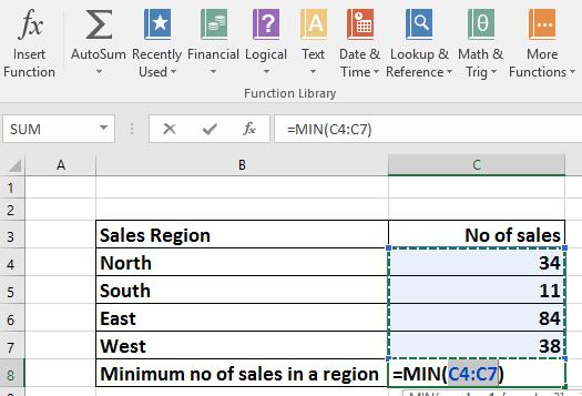 Click on the Formulas tab and within the Function Library group click on the down