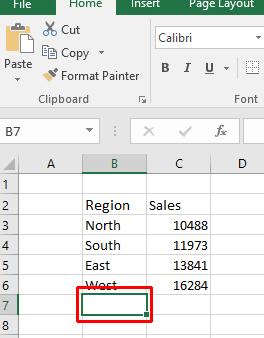 Excel 2016 Foundation Page 13 Summing a column of numbers Click on cell B7.