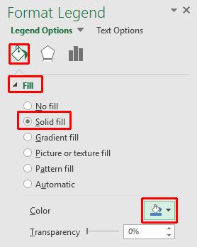 Excel 2016 Foundation Page 144 Click on the down arrow in the Color control and select a colour as