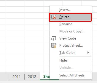Deleting a worksheet Make sure that the new tab that you have just inserted is selected.