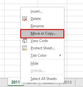Excel 2016 Foundation Page 70 Copying a worksheet within a workbook Select the 2011 tab.
