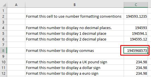 Click on the Comma Style icon (within the Number group under the Home tab) to format the number