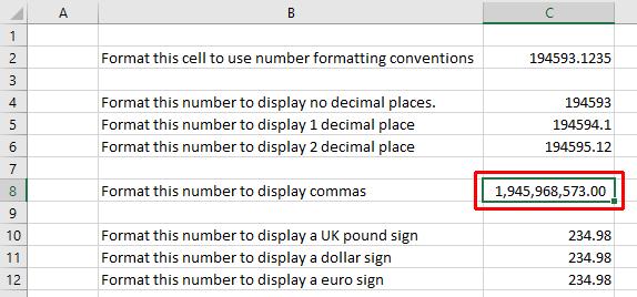 Excel 2016 Foundation Page 92 NOTE: To remove comma style formatting, click on the down arrow next to the Number format icon
