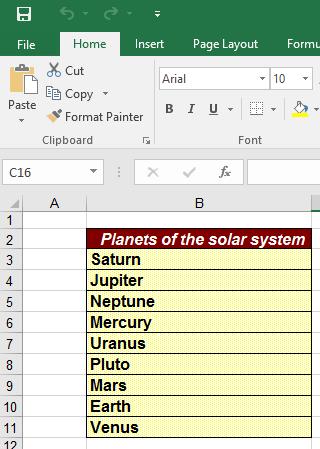 We want to perform a custom sort so that the planets are sorted by distance from the Sun.