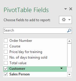 Excel 2016 Advanced Page 11 Drag the Customer