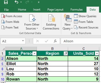 Excel 2016 Advanced Page 120 To remove the filter and see all the