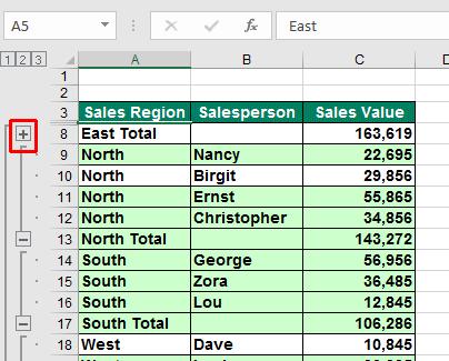 Excel 2016 Advanced Page 148 The data will now look like this.