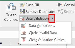 Excel 2016 Advanced Page 182 This will display the Data Validation dialog box. Make sure that the Settings tab is selected.