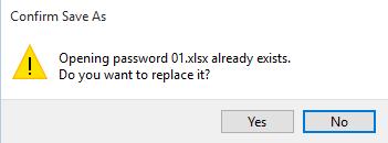 Excel 2016 Advanced Page 233 Click on the Yes button Close the workbook. Re-open the workbook. You will see a dialog box, into which you must enter the correct password, i.e. 'cct'.