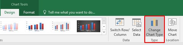 Excel 2016 Advanced Page 40 Click on the Change Chart Type button.